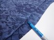 Photo7: 4L04z100  Japanese Kimono Crepe Silk  FABRIC Flowers Indigo 64.6x13.8 (7)