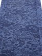 Photo1: 4L05z100  Japanese Kimono Crepe Silk  FABRIC Flowers Indigo 64.6x13.8 (1)