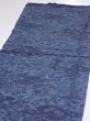 Photo3: 4L05z100  Japanese Kimono Crepe Silk  FABRIC Flowers Indigo 64.6x13.8 (3)