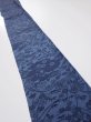 Photo1: 4L07z50  Japanese Kimono Crepe Silk  FABRIC Flowers Indigo 57.5x6.7 (1)