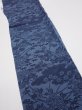 Photo3: 4L07z50  Japanese Kimono Crepe Silk  FABRIC Flowers Indigo 57.5x6.7 (3)