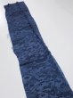 Photo4: 4L07z50  Japanese Kimono Crepe Silk  FABRIC Flowers Indigo 57.5x6.7 (4)