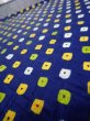 Photo5: 4L01z50  Japanese Kimono Silk  FABRIC Shibori Navy 40.2x14.2 (5)