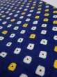 Photo5: 4L07z40  Japanese Kimono Silk  FABRIC Shibori Navy 59.1x7.1 (5)