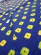 Photo4: 4L10z30  Japanese Kimono Silk  FABRIC Shibori Navy 37.0x7.1 (4)