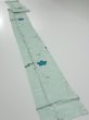 Photo4: 4L09z50  Japanese Kimono Silk  FABRIC Plum branch Light blue 80.3x6.5 (4)