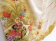 Photo3: 3725T02z820 Vintage Japanese Kimono Silk TSUKESAGE Flowers Off-white (3)