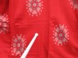 Photo7: 3725T13z570 Vintage Japanese Kimono Silk MEISEN Flower Red (7)