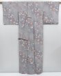 Photo8: 3726T02z930  Japanese Kimono Silk KOMON Sakura Gray (8)