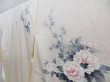 Photo2: 3726T03z940  Japanese Kimono Silk TSUKESAGE Flower cart Off-white (2)