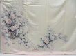 Photo5: 3726T03z940  Japanese Kimono Silk TSUKESAGE Flower cart Off-white (5)