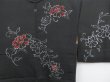 Photo3: 3726T06z650 Vintage Japanese Kimono Silk HAORI Flower Black (3)