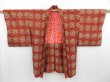 Photo6: 3813T02z450 Vintage Japanese Kimono Silk HAORI  Brown (6)