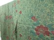 Photo2: 3813T13z580 Vintage Japanese Kimono Silk KOMON Flowers Olive green (2)