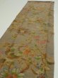 Photo3: 2L05z80  Japanese Kimono Silk  FABRIC Flowers Brown-Gray 62.2x14.2 (3)