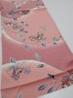 Photo2: 2L01z60  Japanese Kimono Silk  FABRIC Camellia Pink 42.9x14.2 (2)