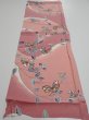 Photo5: 2L02z60  Japanese Kimono Silk  FABRIC Camellia Pink 43.3x14.2 (5)