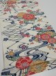 Photo2: 2L01z70  Japanese Kimono Silk  FABRIC Katazome Off-white 45.7x14.2 (2)