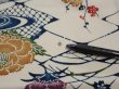 Photo7: 2L01z70  Japanese Kimono Silk  FABRIC Katazome Off-white 45.7x14.2 (7)