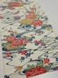 Photo2: 2L02z70  Japanese Kimono Silk  FABRIC Katazome Off-white 44.9x14.2 (2)