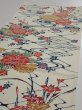 Photo3: 2L02z70  Japanese Kimono Silk  FABRIC Katazome Off-white 44.9x14.2 (3)