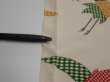 Photo6: 2K01z  Japanese Kimono Silk  FABRIC Crane Off-white (6)