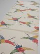 Photo3: 2K02z80  Japanese Kimono Silk  FABRIC Crane Off-white 59.8x14.2 (3)