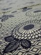 Photo4: 2K01z50  Japanese Kimono Silk  FABRIC Chrysanthemum Navy 44.1x14.0 (4)