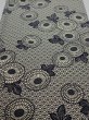 Photo1: 2K02z50  Japanese Kimono Silk  FABRIC Chrysanthemum Navy 40.2x14.0 (1)