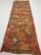 Photo5: 2J01z70  Japanese Kimono Crepe Silk  FABRIC Sakura Red-Brown 40.9x14.6 (5)