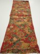 Photo5: 2J02z70  Japanese Kimono Crepe Silk  FABRIC Sakura Red-Brown 40.9x14.6 (5)