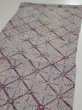 Photo3: 2J01z60  Japanese Kimono Silk SHIBORI FABRIC  Lavender gray 40.2x14.8 (3)