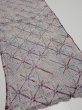 Photo2: 2J05z50  Japanese Kimono Silk SHIBORI FABRIC  Lavender gray 37.8x14.6 (2)