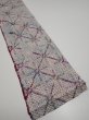 Photo2: 2J09z30  Japanese Kimono Silk SHIBORI FABRIC  Lavender gray 37.4x6.9 (2)