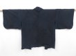 Photo1: 3815T04z400 Vintage Japanese Kimono Silk HAORI  Black (1)