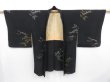 Photo6: 3815T07z640 Vintage Japanese Kimono Silk HAORI Stream Black (6)