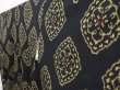 Photo2: 3816T03z970 Vintage Japanese Kimono Silk TSUMUGI Flower Black (2)