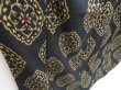 Photo3: 3816T03z970 Vintage Japanese Kimono Silk TSUMUGI Flower Black (3)