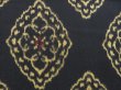 Photo6: 3816T03z970 Vintage Japanese Kimono Silk TSUMUGI Flower Black (6)