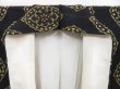 Photo7: 3816T03z970 Vintage Japanese Kimono Silk TSUMUGI Flower Black (7)