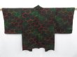 Photo1: 3816T06z590 Vintage Japanese Kimono Silk HAORI Kikko Dark green (1)