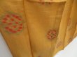 Photo3: 3820T01z440 Vintage Japanese Kimono Linen OJIYA  Dark yellow (3)