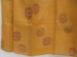 Photo4: 3820T01z440 Vintage Japanese Kimono Linen OJIYA  Dark yellow (4)