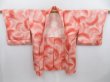 Photo5: 3820T07z560 Vintage Japanese Kimono Silk HAORI  Coral pink (5)