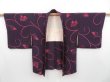 Photo4: 3820T10z560 Vintage Japanese Kimono Silk HAORI Flower Grape (4)