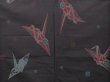 Photo5: 3821T02z650 Vintage Japanese Kimono Silk OMESHI KOMON Origami crane (5)