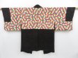 Photo1: 3821T11z560 Vintage Japanese Kimono Silk HAORI Karakusa Black (1)