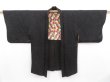 Photo3: 3821T11z560 Vintage Japanese Kimono Silk HAORI Karakusa Black (3)