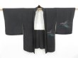 Photo6: 3822T10z600 Vintage Japanese Kimono Silk HAORI Wave Black (6)