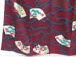 Photo4: 3827T05z700 Vintage Japanese Kimono Silk KOMON Jigami Wine red (4)